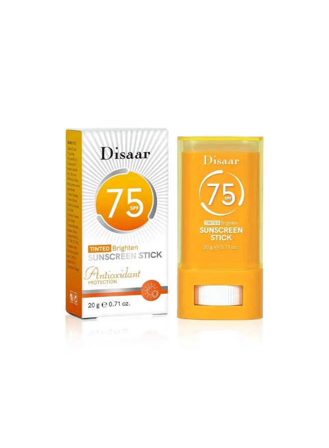 Disaar SPF 75 Tinted Brighten Sunscreen Stick 20g Face Sunblock UV Protection Whitening Moisturizing Portable Sun Care - Image 5