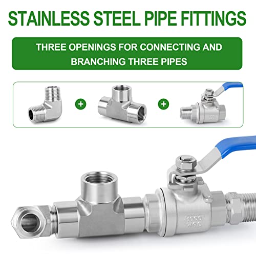 TAISHER 2PCS 304 Stainless Steel 90 Degree Barstock Street Elbow, 1/4" NPT Male Pipe to 1/4" NPT Male 304 Stainless Pipe Fitting - Image 4