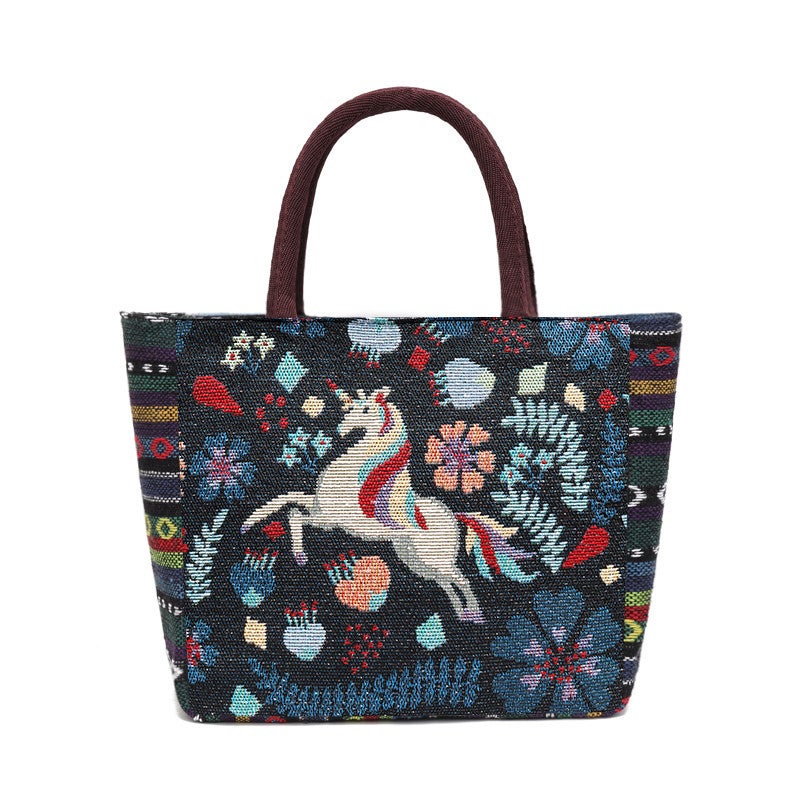Versatile Dual-Sided Tote Bag for Women Black sole Pegasus 