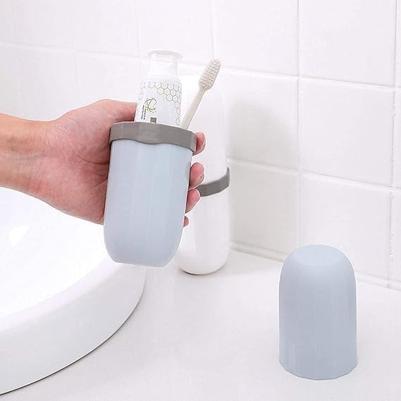 POPLEY Portable Capsule Shape Travel Toothbrush, Toothpaste, Toiletry and Cosmetic Holder Case (1Pc) - Image 5