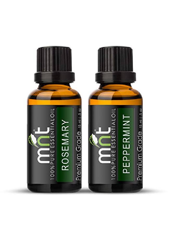 MNT Combo of Rosemary Oil and Peppermint Oil For Hair Growth Skin care (Each 15ML) 100% Pure l Oil - Image 2