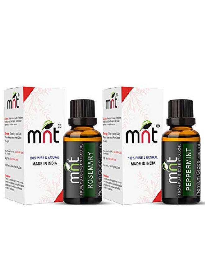 MNT Combo of Rosemary Oil and Peppermint Oil For Hair Growth Skin care (Each 15ML) 100% Pure l Oil - Image 3