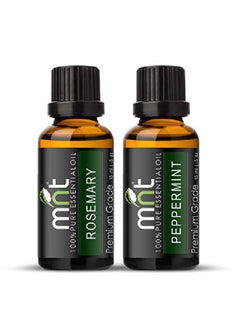 MNT Combo of Rosemary Oil and Peppermint Oil For Hair Growth Skin care (Each 15ML) 100% Pure l Oil  - Image 1