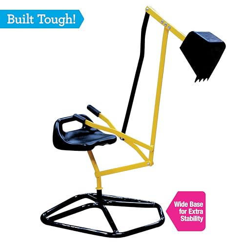 Svan Ride on Crane Digger w Safer Stabilizing Base- Kids Outdoor Digging Excavator Play Toy-100lb Capacity- Swing & Scooper Grab Function, 360 Degrees Rotation Seat- Backyard Sandbox, Dirt, Snow- Xmas Gift - Image 5