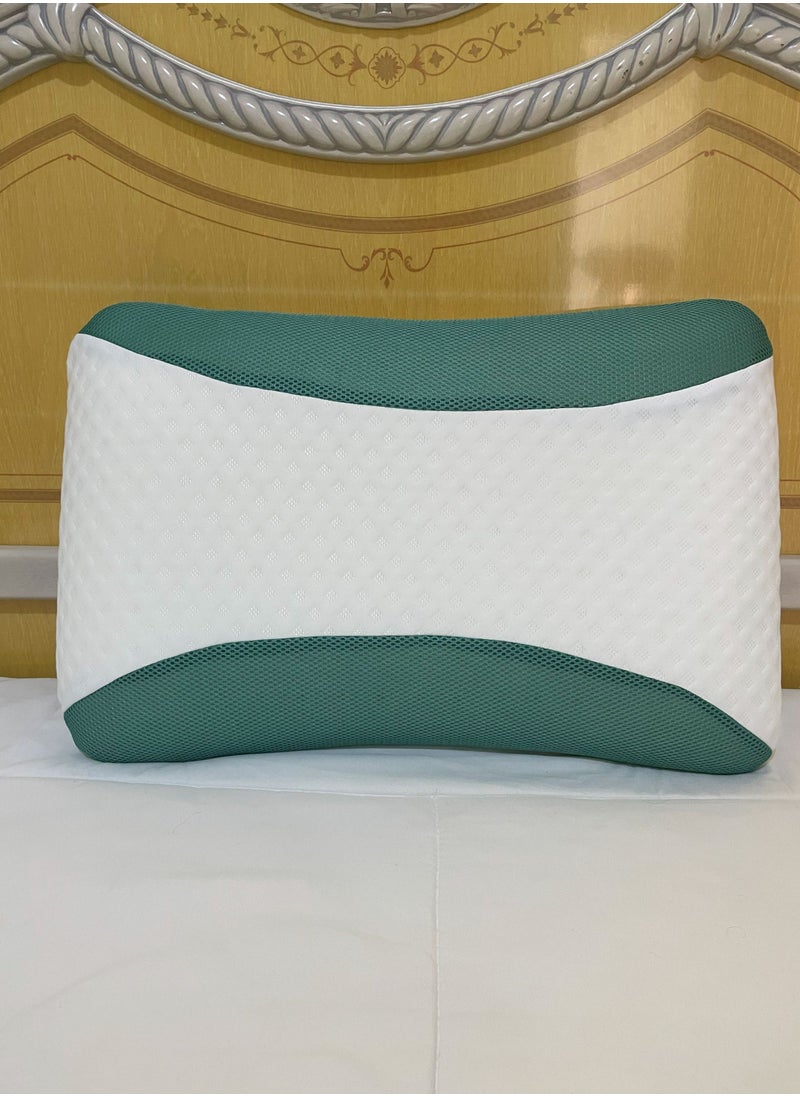 MAXQON - Eucalyptus Infused Memory Foam Pillow With Removable Cover - Hypoallergenic & Breathable- 60x40x12cm - Image 1