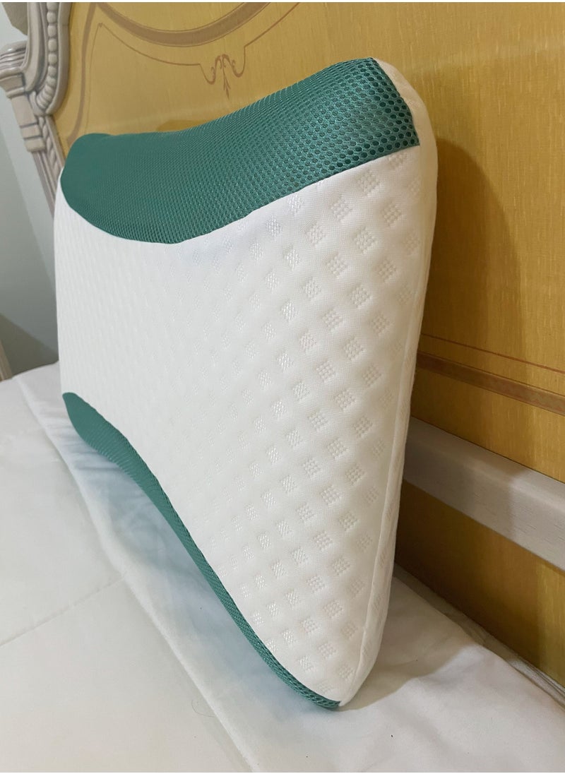 MAXQON - Eucalyptus Infused Memory Foam Pillow With Removable Cover - Hypoallergenic & Breathable- 60x40x12cm - Image 1