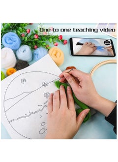 SYOSI Needle Felting Kit, Wool Needle Felt Set with Wool Bag Felt Needle, Picture Frame Foam Pad Felt Cloth Instructions Used for Beginners Home Decoration  - Image 3