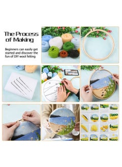 SYOSI Needle Felting Kit, Wool Needle Felt Set with Wool Bag Felt Needle, Picture Frame Foam Pad Felt Cloth Instructions Used for Beginners Home Decoration  - Image 4