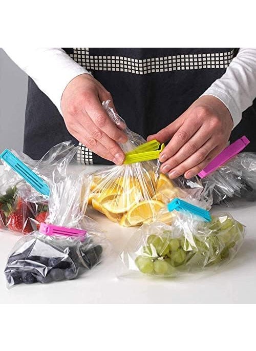 Mo-deza - Modeza 18Pc Plastic Food Snack Bag Pouch Clip Sealer for Keeping Food Fresh for Home Kitchen Camping Snack Seal Sealing Bag Clips MultiColor Pack of 18 - Image 1