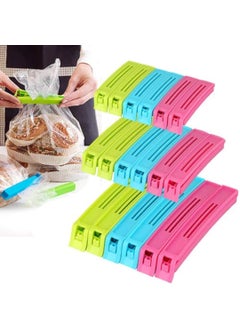 Mo-deza Modeza 18Pc Plastic Food Snack Bag Pouch Clip Sealer for Keeping Food Fresh for Home Kitchen Camping Snack Seal Sealing Bag Clips MultiColor Pack of 18  - Image 1
