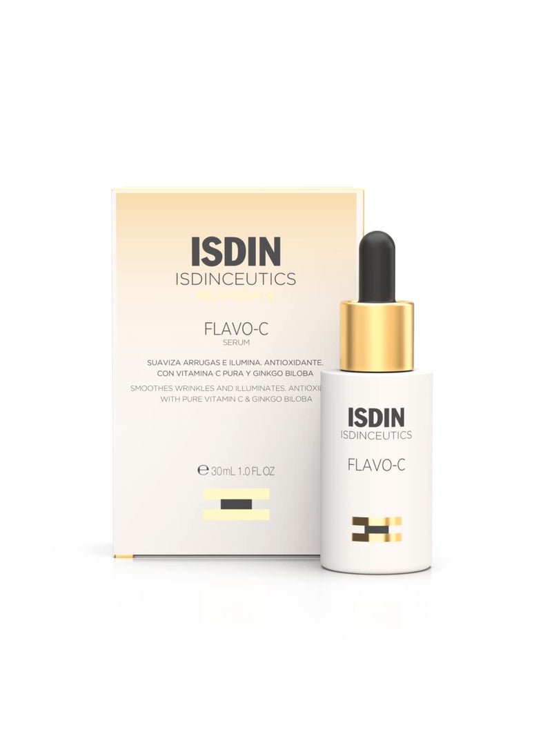 ISDIN ISDIN Flavo-C Vitamin C and Antioxidant Anti-Aging Benefits Serum, Increases Skin Brightness, Elasticity and Texture, 1 Fl. Oz 