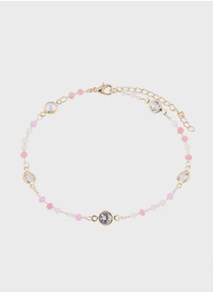 Ginger Beaded Diamante Anklet  - Image 1