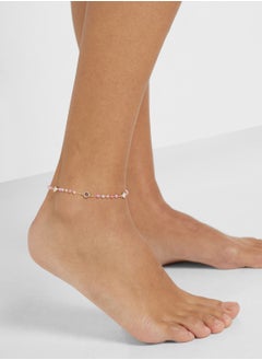 Ginger Beaded Diamante Anklet  - Image 4
