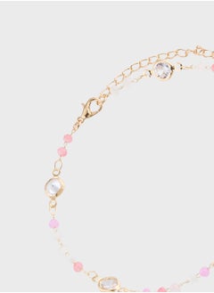 Ginger Beaded Diamante Anklet  - Image 3
