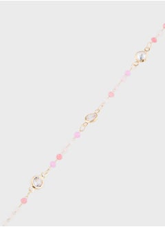 Ginger Beaded Diamante Anklet  - Image 2