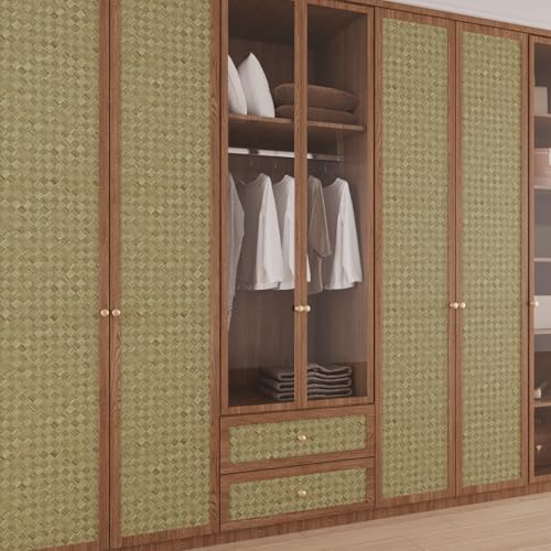 VaryPaper 157x315 Tan Brown Woven Grass Cloth Wallpaper Peel and Stick Textured Grasscloth Linen Contact Paper for Walls Cabinets Furniture Vinyl Wrap Waterproof Removable Wall Paper for Bedroom - Image 3