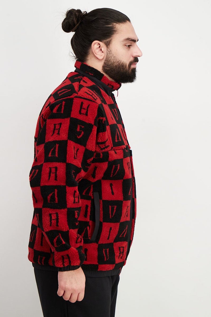 Adidas جاكيت رياضي للرجال قابل للعكس بنمط محكم، أسود/أحمر - Image 3