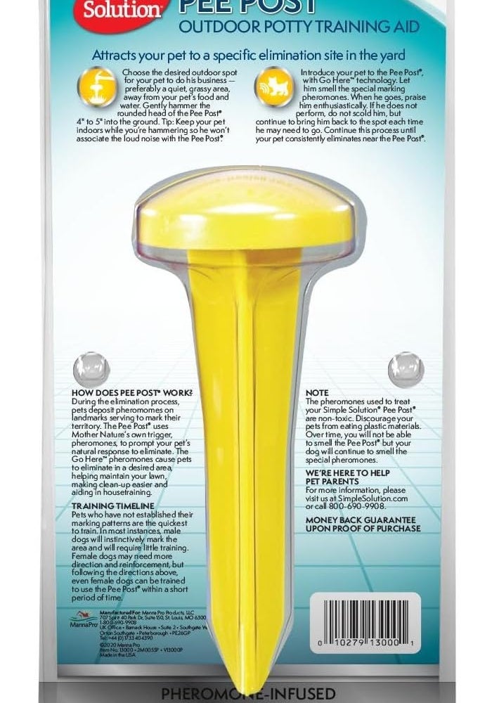 Simple Solution Pee Post Outdoor Potty Training Aid - Pheromone-Infused Yard Stake with GO HERE™ Technology, 13 Inch - Image 2