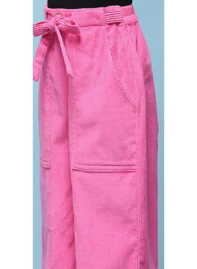 BIBA Girl Regular Solid Kid Pant (KW5600_Pink_7), 6-7 Years - Image 2