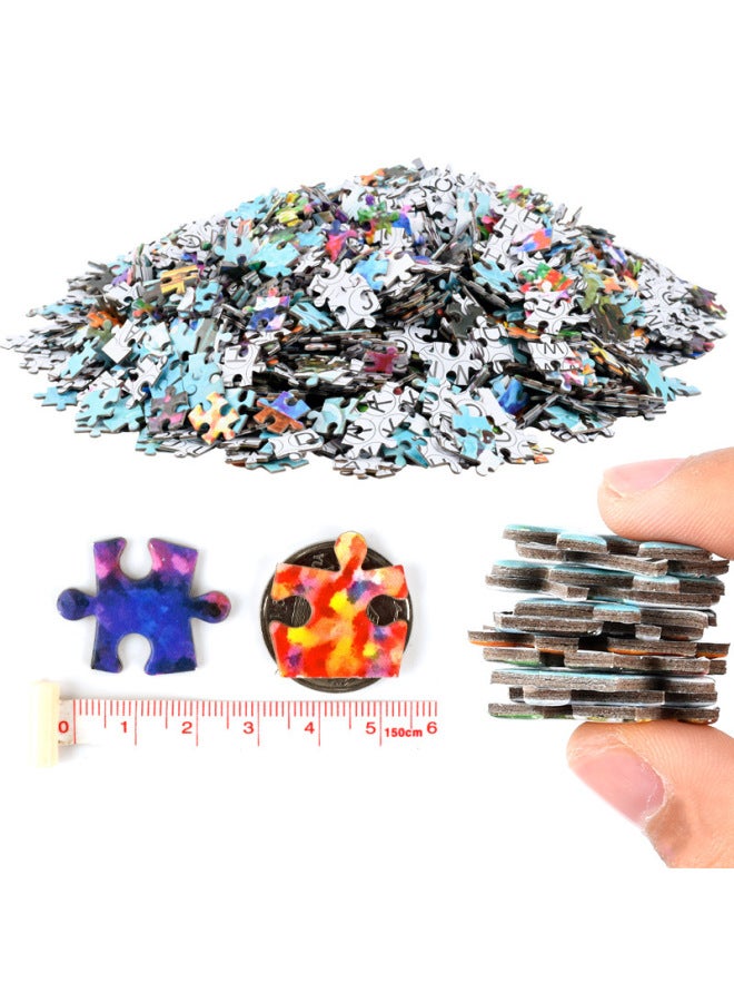 Adult 1500 Pieces Puzzle Thickened Paper Oil Painting Landscape Puzzle Super Hard To Burn Brain Game Educational Toys Living Room Hanging Picture-Color:8803 Maple Leaf Avenue - Image 3