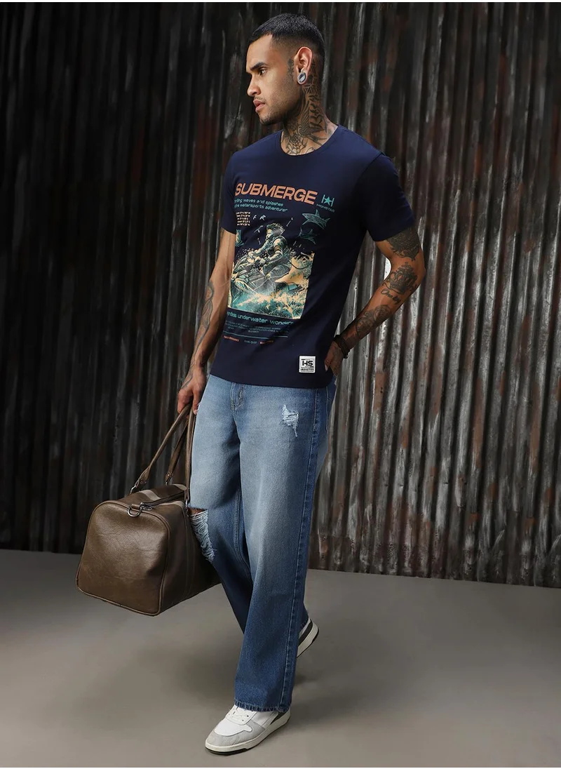 هاي ستار Men Navy Tshirts