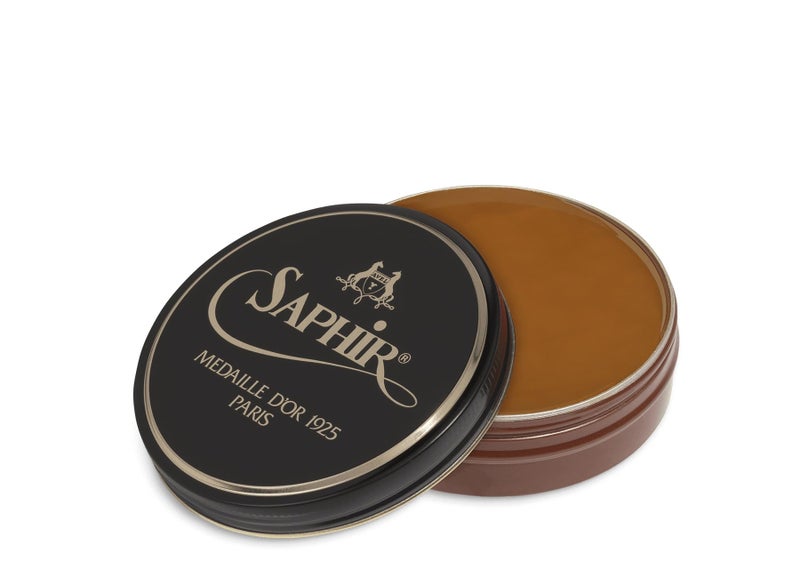SAPHIR Medaille d’Or Pate De Luxe - Natural Wax Shoe Polish for Leather Shining - 50ml - Light Brown - Image 1