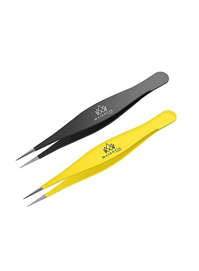 Majestic Bombay Fine Point Tweezers For Women And Men Splinter Ticks Facial Or Chin Hair Brow And Ingrown Hair Removal Sharp Needle Nose Stainless Steel Surgical Tweezers Precision Pluckers Majestic Bombay - Image 1