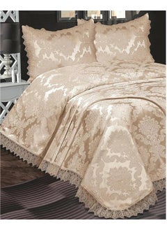 Çeyiz Diyarı Land of Dowry French Guipure Aden Bedspread Cappucino 