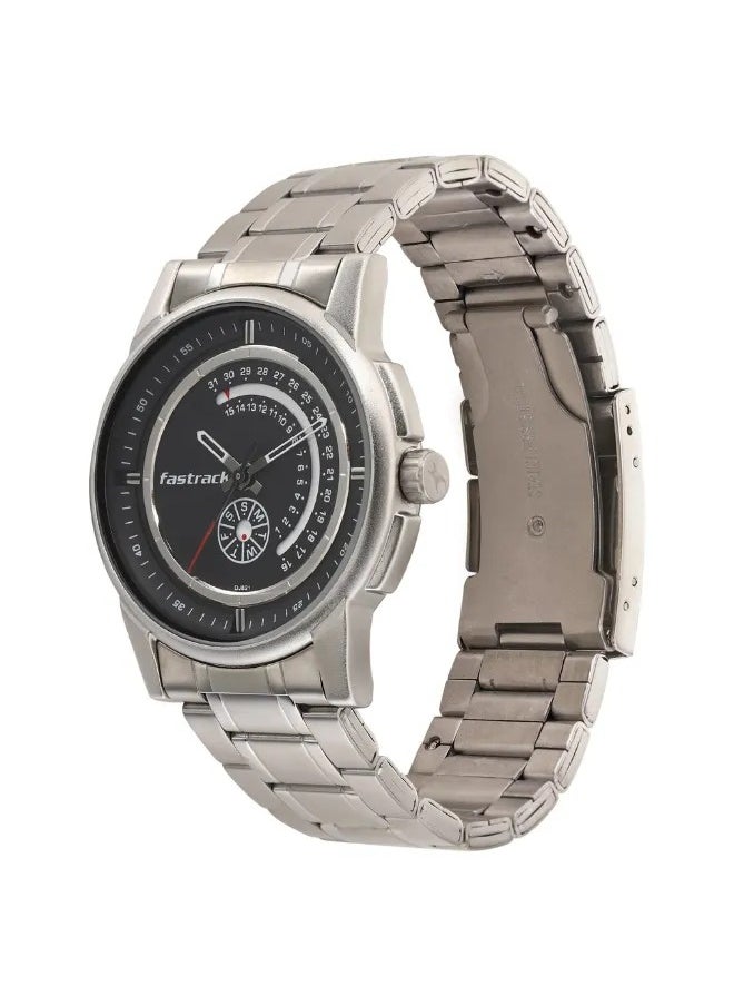 fastrack Men's Analog Round Shape Stainless Steel Wrist Watch - 3215SM03 - 49.4 Mm  - Image 3