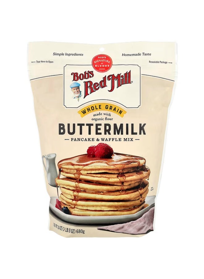 Bob's Red Mill, Buttermilk Pancake & Waffle Mix, Whole Grain, 24 oz (680 g)