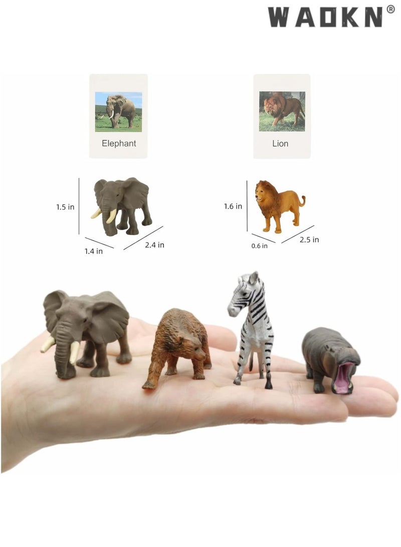 WAOKN 12 Small Animal Figurines Learning & Education Toys Plastic Realistic Sea Ocean Animal Figures Preschool Learning Activities Matching Game Science Toys with Cognitive Card Early Education Knowledge Learning Card for Kid - Image 5