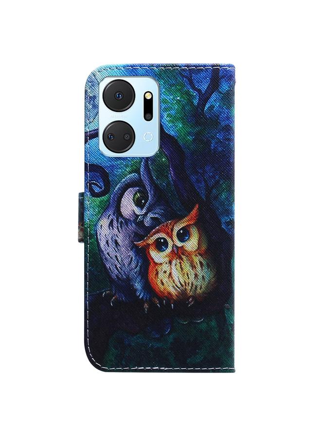 اس-توب جراب هاتف Honor X7A من الجلد القابل للطي برسومات ملونة - Image 3