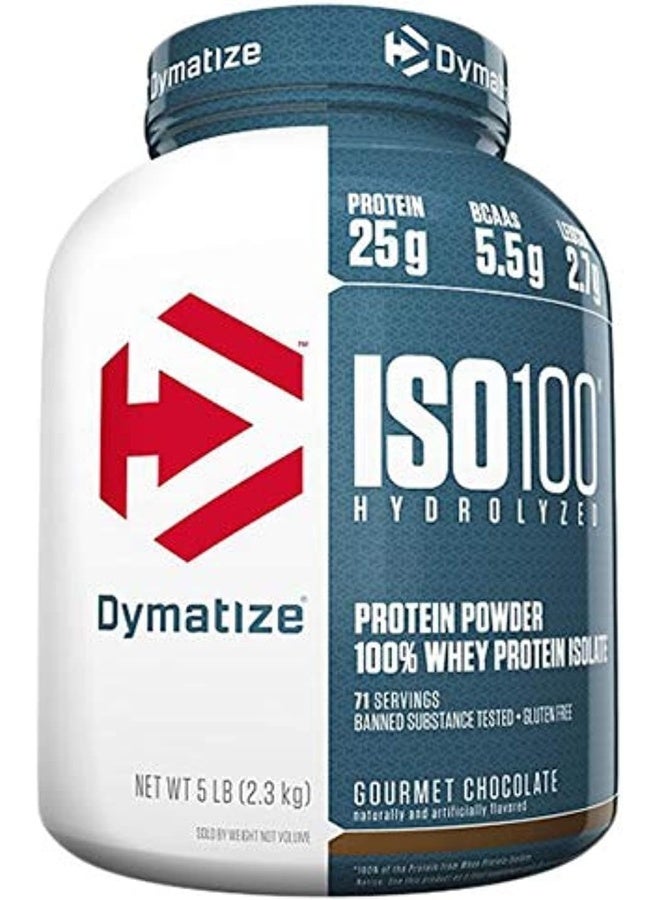 Dymatize Nutrition Iso 100% Whey Protein Isolate Powder Gourmet Chocolate 5 Lbs. - Image 1