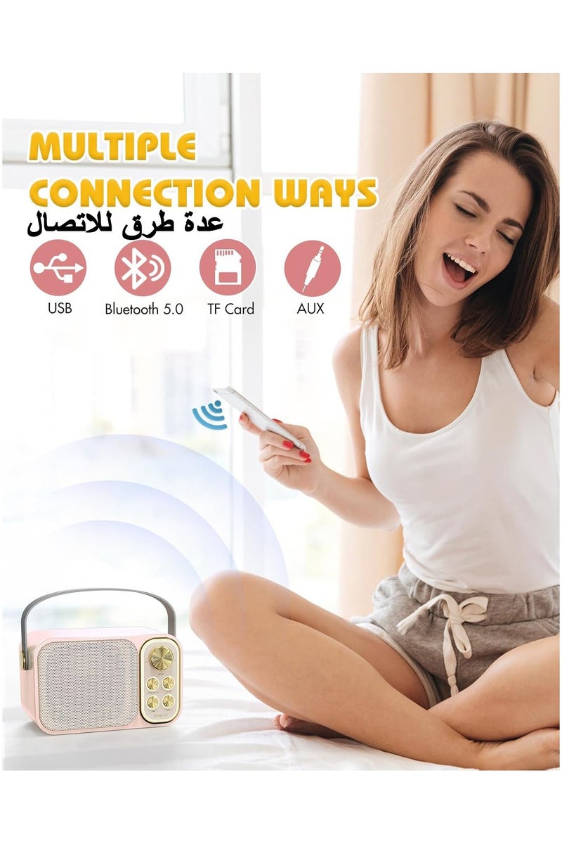 Portable Bluetooth Karaoke Speaker Machine With 2 Wireless Microphones With 7 Voice Modulation - Image 5