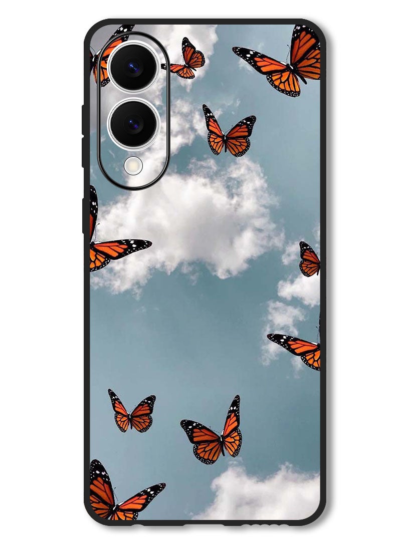 Theodor Case Compatible with Samsung Galaxy S25 Edge 6.7 Inch Protection Shockproof Bumper Cover Butterfies - Image 1