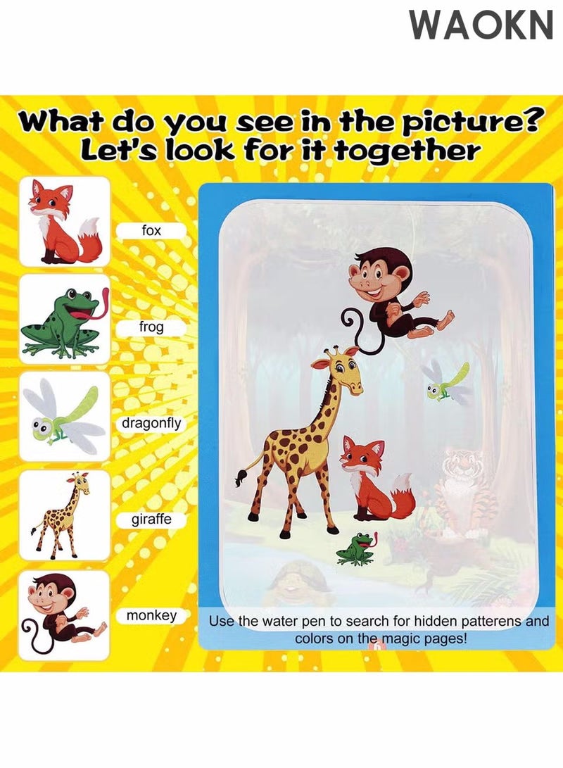 WAOKN 6 Pack Water Coloring Magic Book, Coloring Book for Kids Educational Toy Magic Water Colouring Book with Pen, Toddlers Kids Reusable Painting Universe Coloring Book, Boys and Girls Educational Learning Toys - Image 4