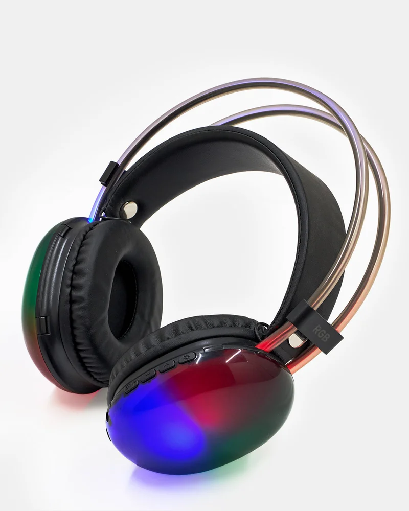 REDTAG Black Wireless Bluetooth LED Headset