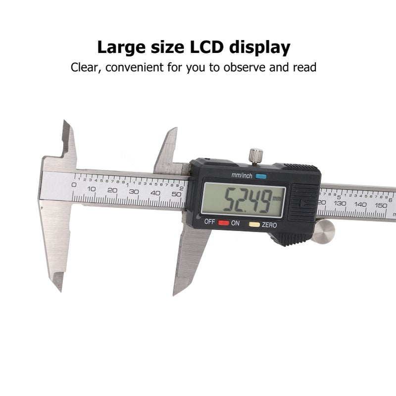 Digital Caliper Electronic Vernier Measuring Tool Stainless Steel LCD Screen Inch Metric High Accuracy 0‑150mm - Image 2