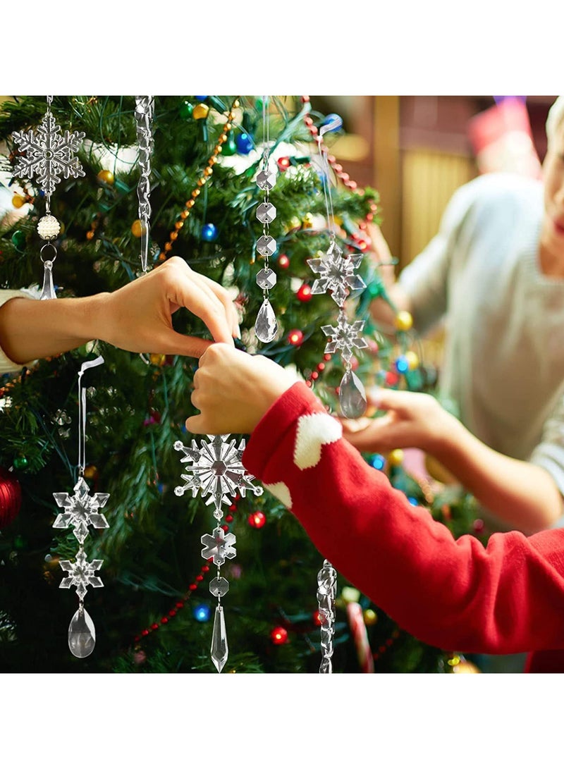 AUTOYSUR 1 عبوة/10 قطع زينة شجرة عيد الميلاد مصنوعة من الاكريليك على شكل أنهار جليدية، معلقات شفافة لشجرة عيد الميلاد لزينة عيد الميلاد في موضوع الثلج والثلج للحفلات - Image 3