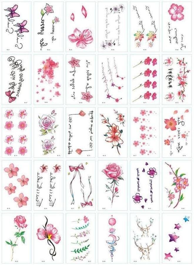 30 Sheets DIY Temporary Tattoo Fashion Designs for Body - Image 1