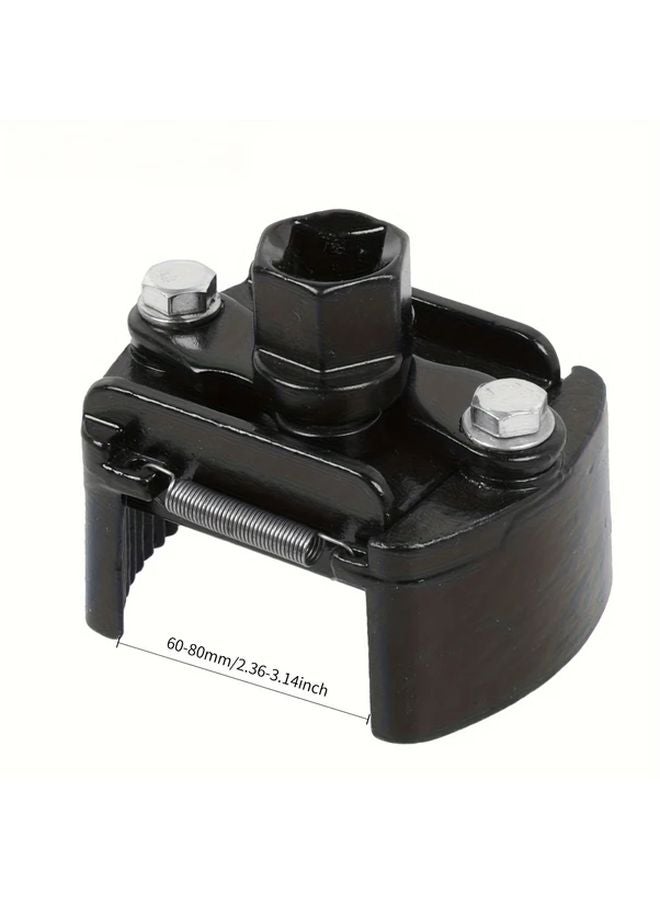 Black Universal Adjustable Oil Filter Wrench Set 60mm To 80mm Removal Tool - Image 5