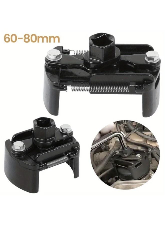 Black Universal Adjustable Oil Filter Wrench Set 60mm To 80mm Removal Tool - Image 4