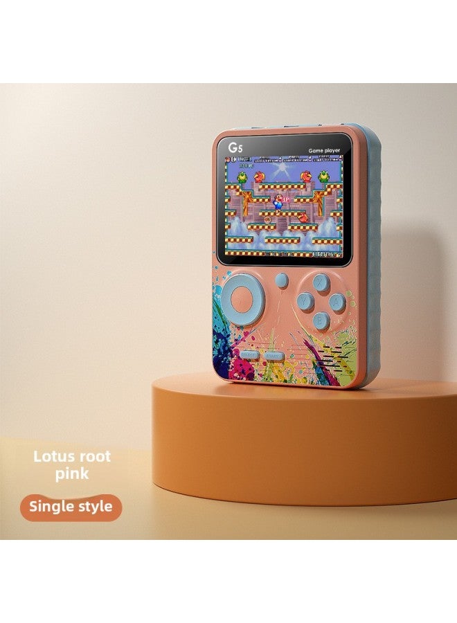 Classic G 5 500 In 1 Handheld Game Machine Double Childhood Nostalgia Children's Puzzle Game Colorful Color Matching-Product Color:500 In 1 Doubles-Model:[lotus Root Pink] G5 Game Console  - Image 1