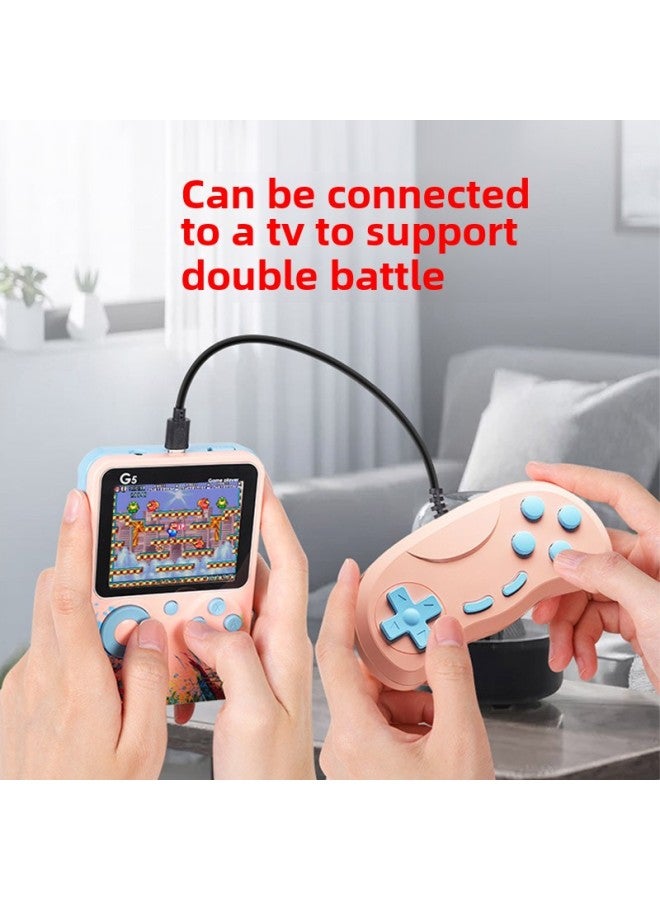 Classic G 5 500 In 1 Handheld Game Machine Double Childhood Nostalgia Children's Puzzle Game Colorful Color Matching-Product Color:500 In 1 Doubles-Model:[lotus Root Pink] G5 Game Console  - Image 3