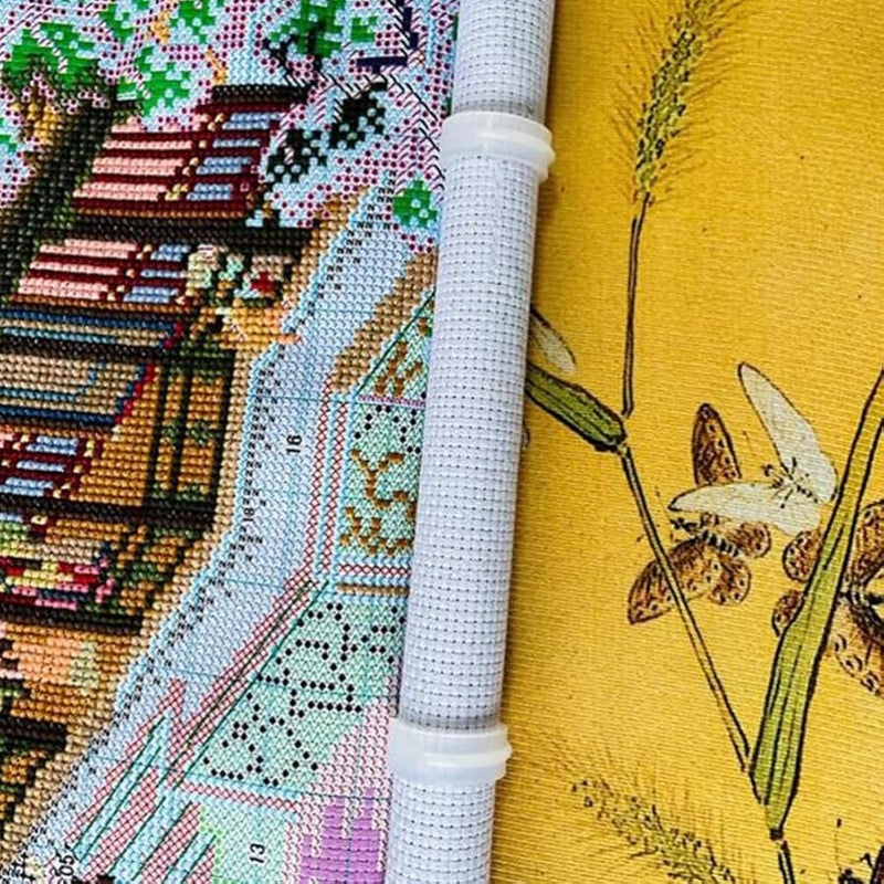 حامل لفة قماش التطريز الأبيض 5 قطع 3.5 سم إمدادات تطريز محمولة للتطريز المتقاطع والحرف والتلحيف - Image 3