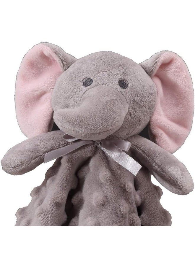 CREVENT Cozy Plush Baby Security Blanket Loveys for Baby Boys and Girls, Minky Dot Front + Sherpa Backing with Animal Face (Grey Elephant) - Image 5