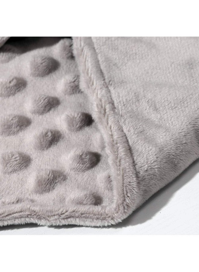 CREVENT Cozy Plush Baby Security Blanket Loveys for Baby Boys and Girls, Minky Dot Front + Sherpa Backing with Animal Face (Grey Elephant) - Image 3