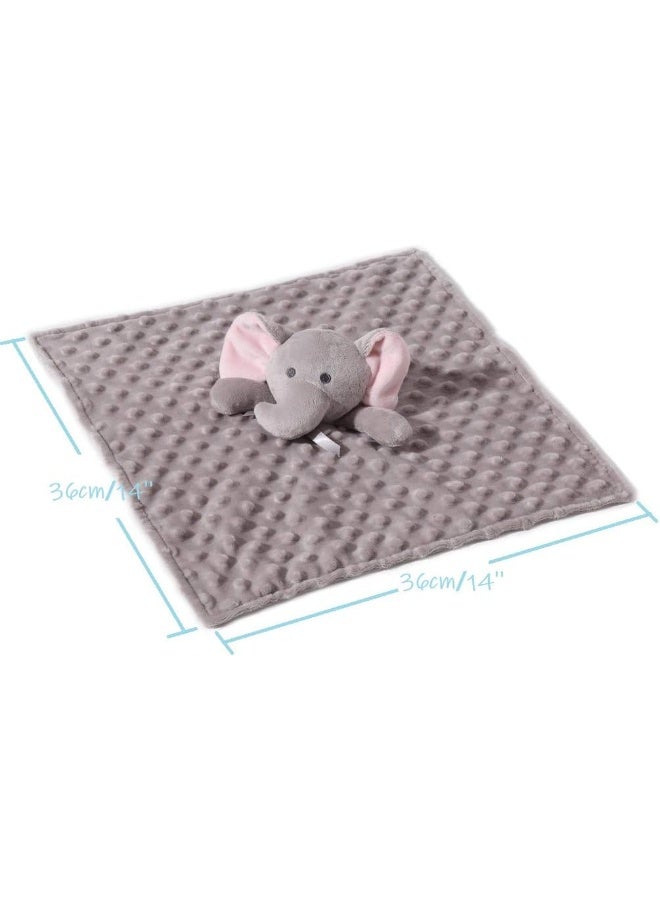 CREVENT Cozy Plush Baby Security Blanket Loveys for Baby Boys and Girls, Minky Dot Front + Sherpa Backing with Animal Face (Grey Elephant) - Image 4