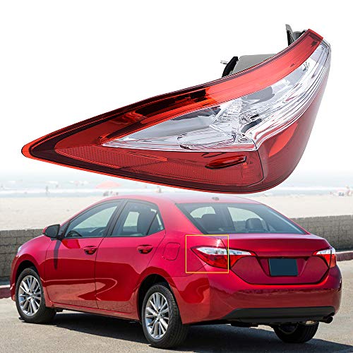 Anzio Compatible with 2014-2016 Corolla Tail Rear Brake Stop Light Taillamp Cover (Left Driver Side) - Image 2