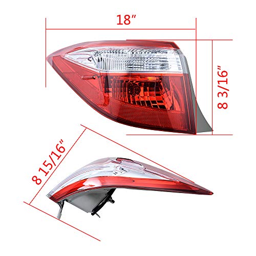 Anzio Compatible with 2014-2016 Corolla Tail Rear Brake Stop Light Taillamp Cover (Left Driver Side) - Image 5
